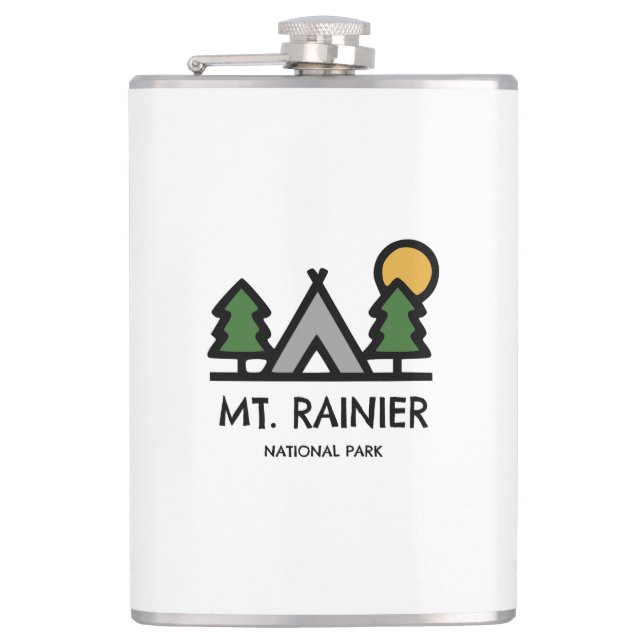 Mt. Rainier National Park Hip Flask (Front)