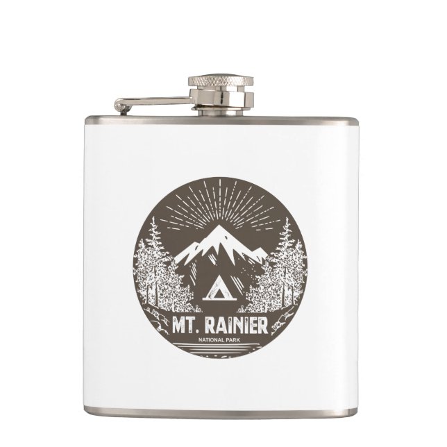 Mt. Rainier National Park Hip Flask (Front)
