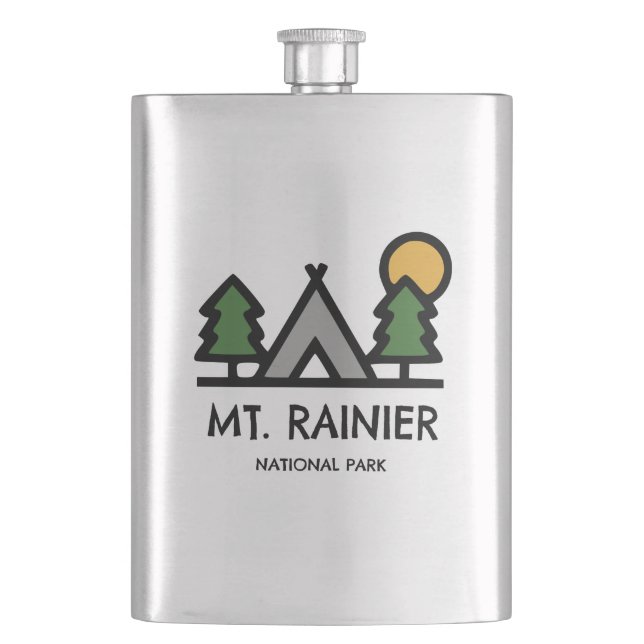 Mt. Rainier National Park Hip Flask (Front)