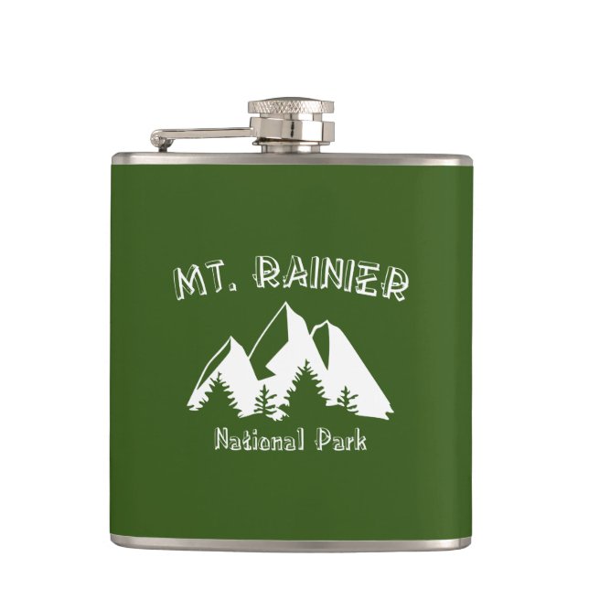 Mt. Rainier National Park Hip Flask (Front)