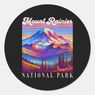 Mt. Rainier National Park Mountain Art Souvenir 1 Classic Round Sticker