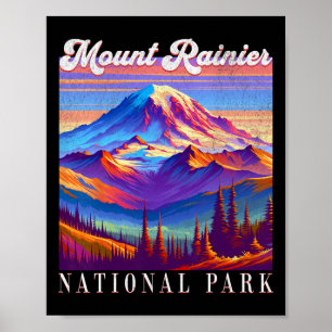 Mt. Rainier National Park Mountain Art Souvenir 1 Poster