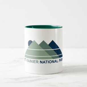 Mt. Rainier National Park Mountain Sun Two-Tone Coffee Mug