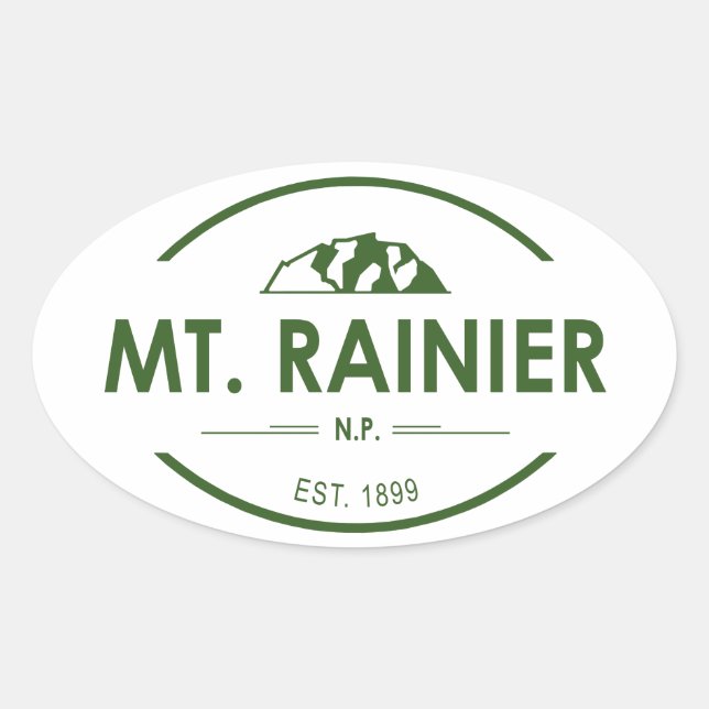 Mt. Rainier National Park Oval Sticker (Front)