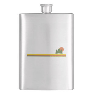 Mt. Rainier National Park Pine Trees Sun Hip Flask