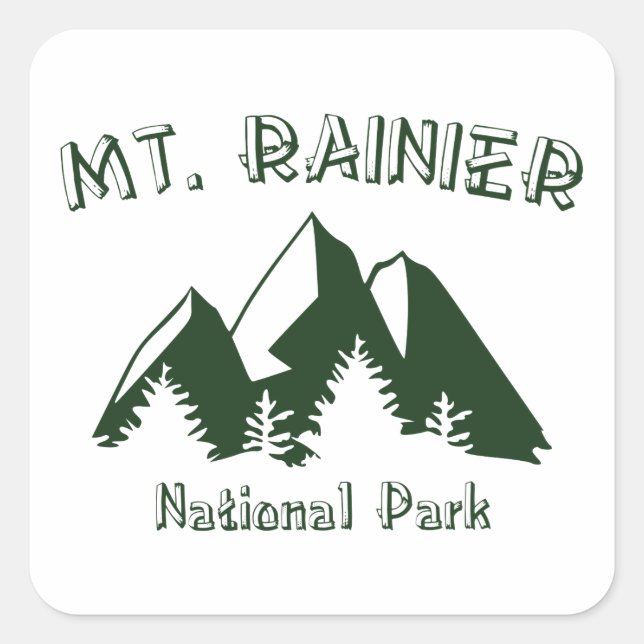 Mt. Rainier National Park Square Sticker (Front)