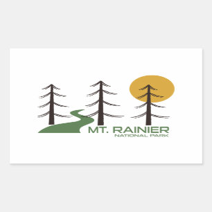 Mt. Rainier National Park Trail Rectangular Sticker