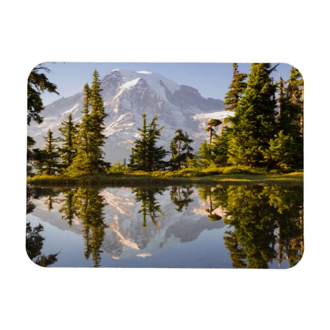 Mt. Rainier reflected in a tarn near Plummer Peak Magnet (Horizontal)