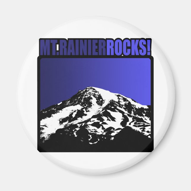 Mt. Rainier Rocks! Magnet (Front)