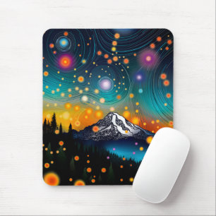 Mt. Rainier Starry Sky Mouse Pad