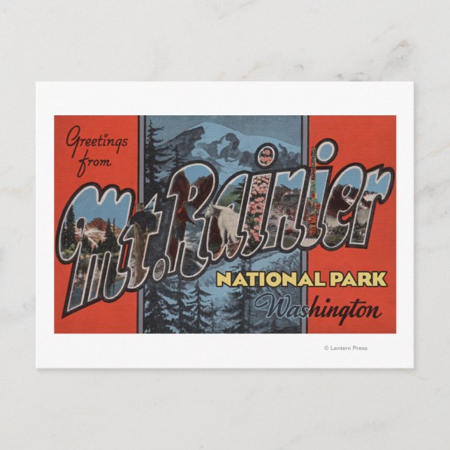 Mt. Rainier State Park, Washington Postcard (Front)