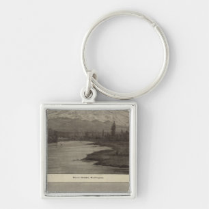 Mt Rainier Steilacoom Beach Key Ring