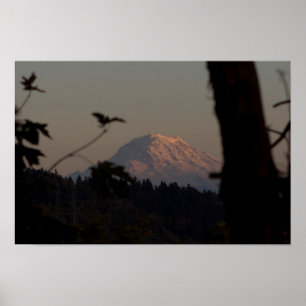 Mt. Rainier Sunset, Tacoma, WA Poster
