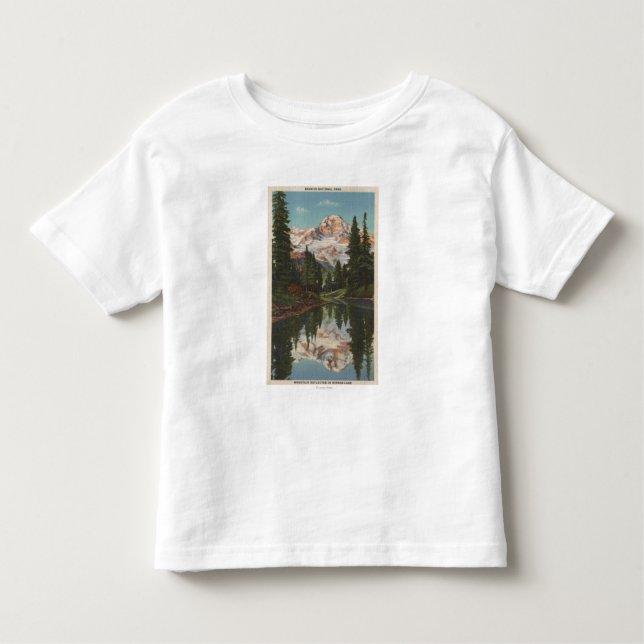 Mt. Rainier, WA - Mirror Lake with Mt. Reflectio Toddler T-Shirt (Front)