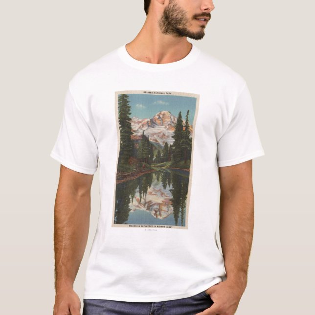 Mt. Rainier, WA - Mirror Lake with Mt. Reflection T-Shirt (Front)