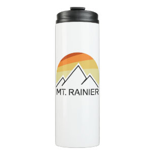 Mt. Rainier Washington Retro Thermal Tumbler