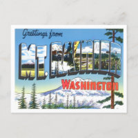 Mt. Rainier, Washington Vintage Big Letters