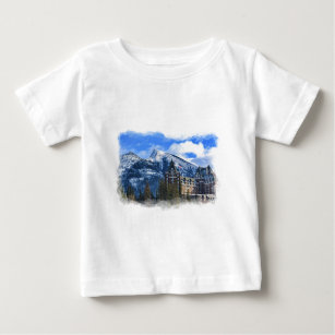 Mt Rundle and Famous Hotel, Banff, Alta, Canada Baby T-Shirt