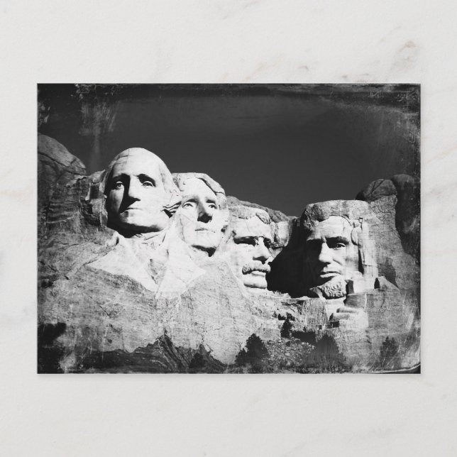 Mt. Rushmore B&W Postcard (Front)