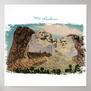 Mt. Rushmore Painted Canvas Print