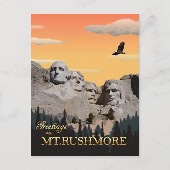 Mt. Rushmore, South Dakota Postcard (Front)