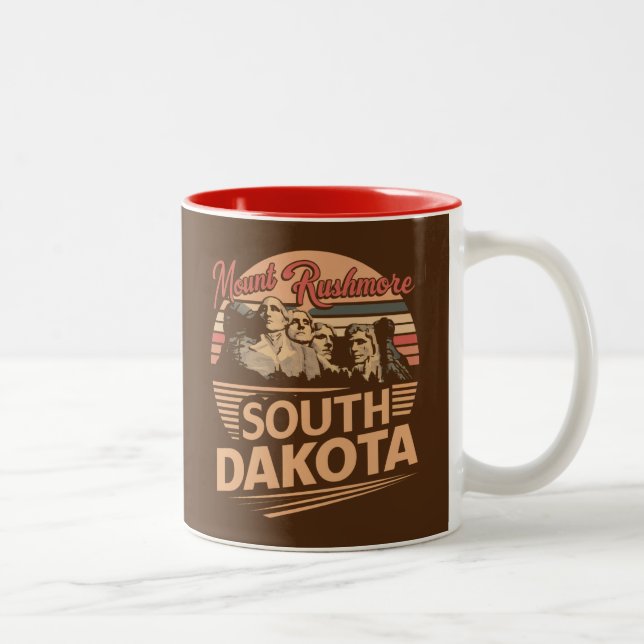 Mt. Rushmore South Dakota Two-Tone Coffee Mug (Right)