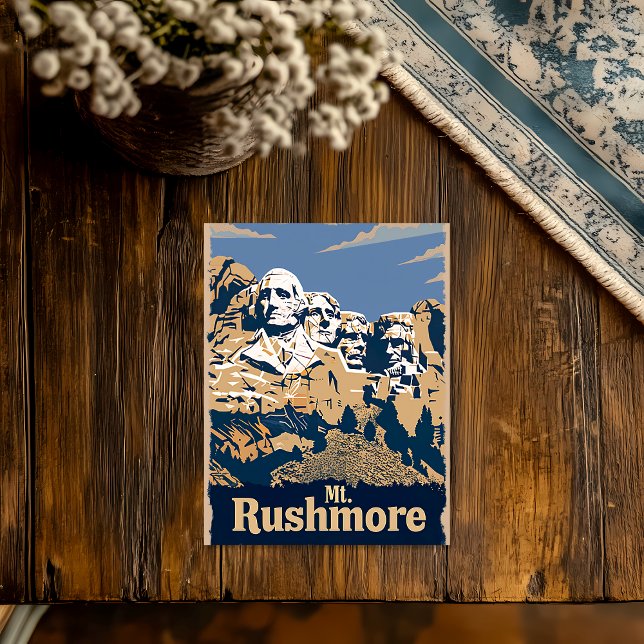 Mt. Rushmore Travel Poster Postcard (Creator Uploaded)