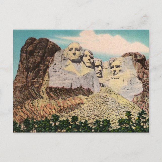 Mt. Rushmore Vintage Postcard (Front)