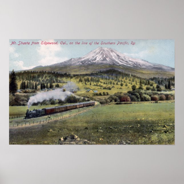 Mt. Shasta and Southern Pacific Rail Poster (Front)