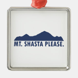 Mt. Shasta California Please Metal Ornament