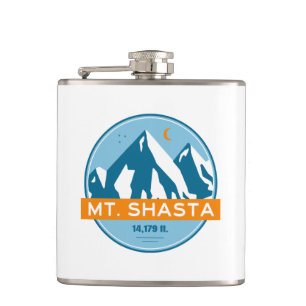 Mt. Shasta California Stars Moon Hip Flask