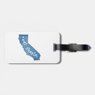 Mt. Shasta California Wood Grain Luggage Tag