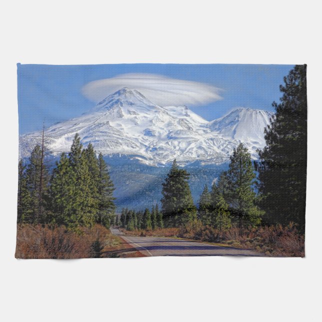 MT SHASTA WITH LENTICULAR TEA TOWEL (Horizontal)