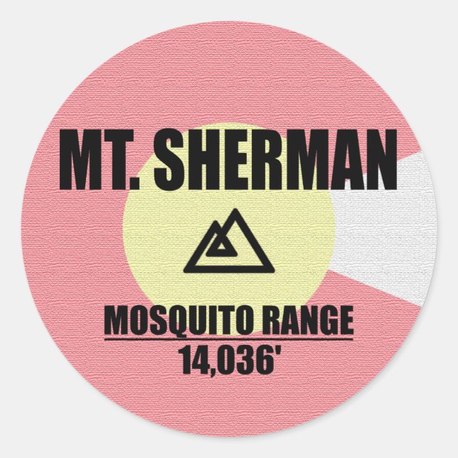 Mt. Sherman Classic Round Sticker (Front)
