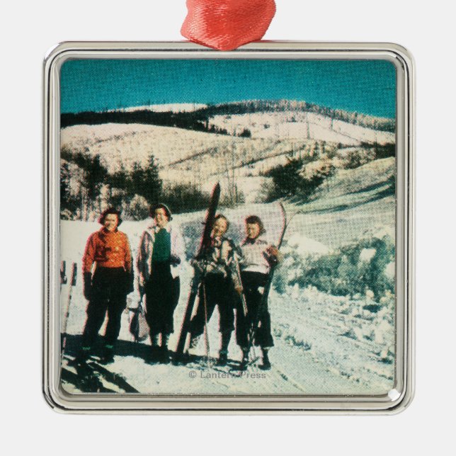 Mt. Spokane State Park Ladies SkiingWashington Metal Ornament (Front)