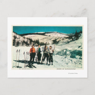 Mt. Spokane State Park Ladies SkiingWashington Postcard