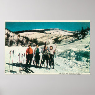 Mt. Spokane State Park Ladies SkiingWashington Poster