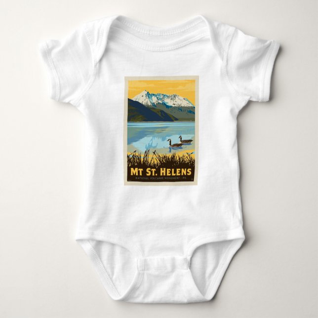 Mt St. Helens | Washington Baby Bodysuit (Front)