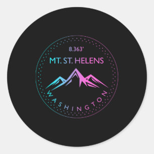 Mt. St. Helens Washington Mountaineering Hiking Cl Classic Round Sticker