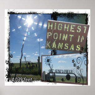 Mt. SUNFLOWER - HIGHEST POINT KANSAS POSTER