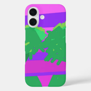 Mt. Sunset Pink Green Purple iPhone 16 Case