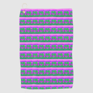 Mt. Sunset Pink Green Purple Golf Towel