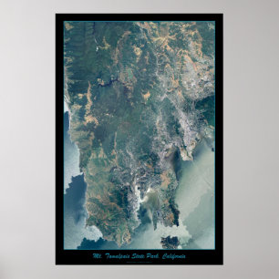 Mt. Tamalpais, Marin County CA satellite print