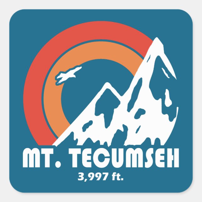 Mt. Tecumseh New Hampshire Sun Eagle Square Sticker (Front)
