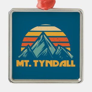 Mt. Tyndall California Retro Turquoise Metal Ornament