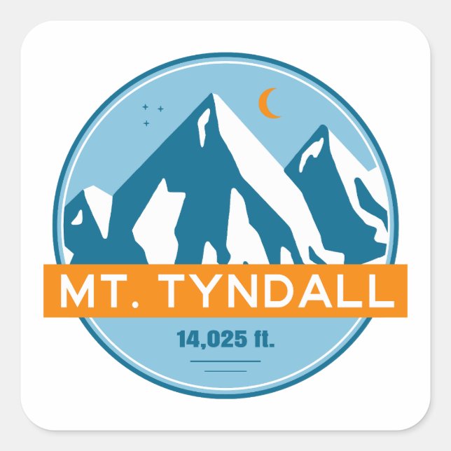 Mt. Tyndall California Stars Moon Square Sticker (Front)