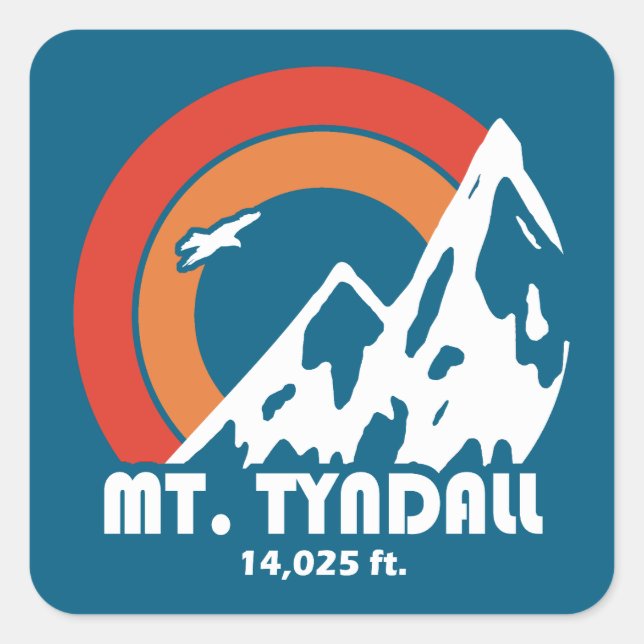 Mt. Tyndall California Sun Eagle Square Sticker (Front)