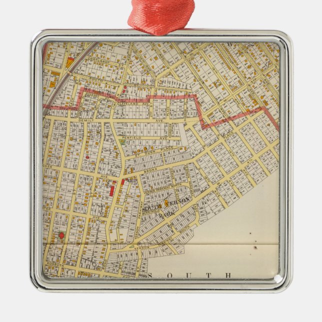 Mt Vernon Atlas Map Metal Tree Decoration (Front)