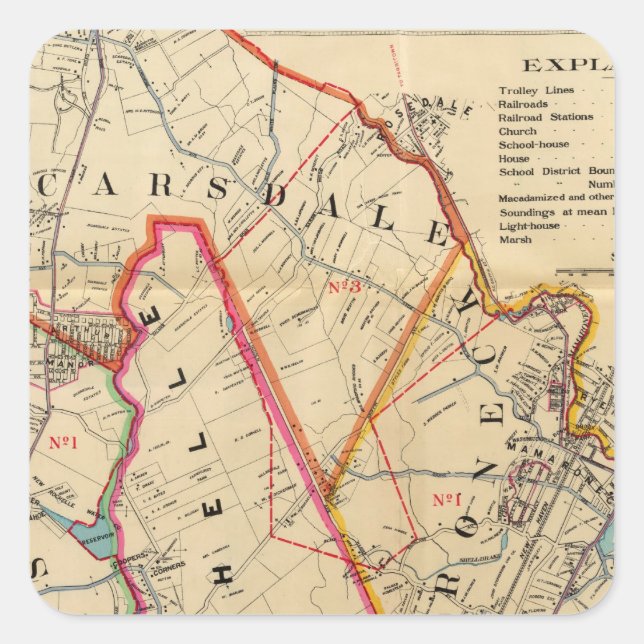 Mt. Vernon, E Chester, Pelham, New Rochelle, NY Square Sticker (Front)