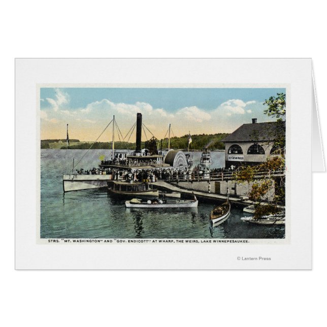 Mt. Washington, Gov. Endicott Steamers Docked (Front Horizontal)